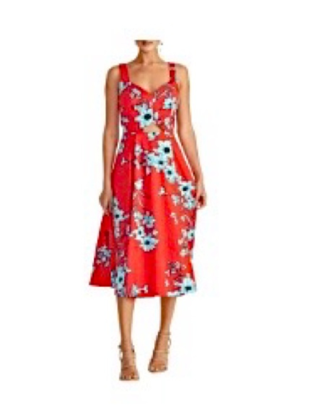 RACHEL Rachel Roy OrangeFloral Midi Dress